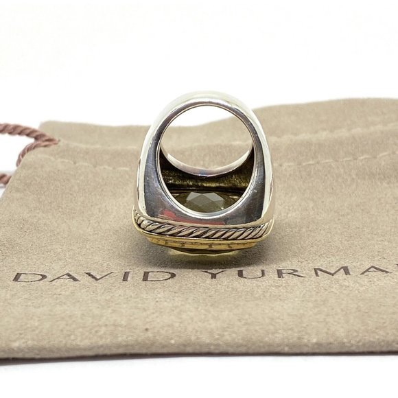$3250 DAVID YURMAN 18K GOLD SS DIAMOND ALBION EXTRA LARGE LEMON QUARTZ R… - Picture 6 of 16